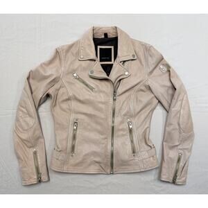 Mauritius Women's Sofia Lamb Leather Pale Pink Full Zip Jacket Women’s Size 8